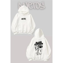 Anetos Black Sabbath 11 Sırt Baskılı Beyaz Kapüşonlu Sweatshirt