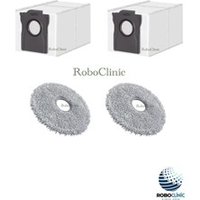 Roboclinic Dreame X40 Ultra L40 Ultra Robot Süpürge Uyumlu Yedek Toz Torbası, Mop Paspas -4 Parça