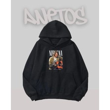 Anetos Nirvana Tasarım Siyah Ön Baskılı Sweatshirt