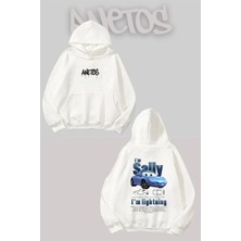 Anetos I M Sally Sırt Baskılı Beyaz Kapüşonlu Sweatshirt