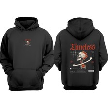 Anetos Eimeless Tasarım Sırt Baskılı Siyah Sweatshirt