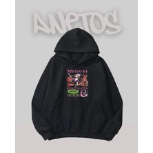 Anetos Mıtsurı Tasarım Siyah Ön Baskılı Sweatshirt