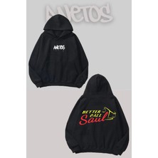 Anetos Batter Call Saul Sırt Baskılı Siyah Kapüşonlu Sweatshirt