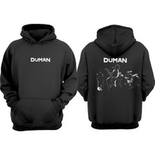 Anetos Duman Grup Tasarım Sırt Baskılı Siyah Sweatshirt