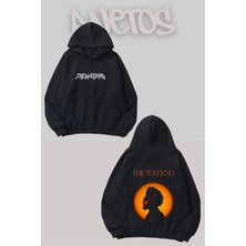 Anetos The Weeknd 5 Tasarım Siyah Ön Arka Baskılı Sweatshirt