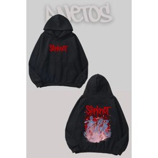 Anetos Slipknot 19 Tasarım Siyah Ön Arka Baskılı Sweatshirt