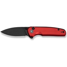 Civivi Mini Shakan Ripple Patterned Red Aluminum Handle Black Stonewashed Nitro-V Blade Çakı
