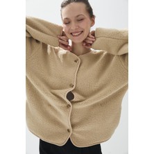 Tubia Kadın Camel Renk Iliklenebilir Cepli Peluş Ceket