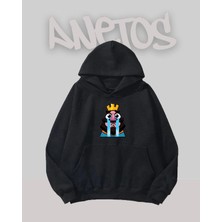 Anetos Card Maker Tasarım Siyah Ön Baskılı Sweatshirt