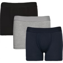 Altınyıldız Classics Erkek Gri-lacivert 3lü Pamuklu Esnek Boxer Paketi