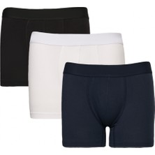 Altınyıldız Classics Erkek Beyaz-lacivert 3lü Pamuklu Esnek Boxer Paketi