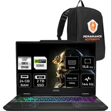 MSI Msı Cyborg 15 Intel Core I5 13420H 24GB 2tb SSD RTX5060/8GB 15.6" Fhd 144Hz Fdos Taşınabilir Bilgisayar & Per4 Çanta B13WFKG491XTRP314