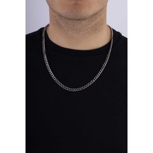 Gümüş Pazarım Oksitli Klasik Gurmet Erkek Çelik Zincir