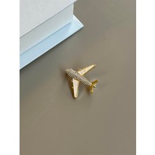 Royaleks Sedefli Uçak Broş - Altın