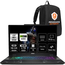 MSI Msı Cyborg 17 Intel Core I7 13620H 96GB 4tb SSD RTX5060/8GB 17.3" Fhd 144Hz W11P Taşınabilir Bilgisayar & Per4 Çanta B13WFKG092XTRP445