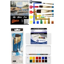 Arttone A5 200 gr Spr Mix Media Pad 20 Yp Daler Rowney Aquafine Sulu Boya Seti 12'li Fırça Set