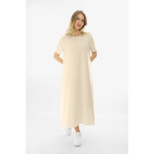 Almila Kısa Kollu Maxi Penye Elbise 2029 - Uzun Penye Elbise