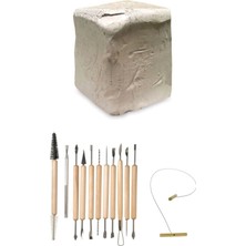 Arttone Beyaz Seramik Hamuru 6 kg Kil Şekillendirme Set 11'li Kil Kesme Teli Set