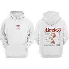 Anetos Eimeless Tasarım Sırt Baskılı Beyaz Sweatshirt