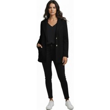 Lyvean Erkek Yaka Oversize Üç Iplik Şardonlu  Penye Ceket