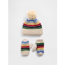 Gap Bebek Krem Ponpon Bere & Eldiven Seti