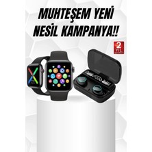 Shopwe Kaliteli Akıllı Saat ve Kaliteli Bluetooth Kulaklık Anc Özelliği Uzun Pil Ömrü