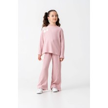 Harika Kids Kız Çocuk  Dantelli Ispanyol Paça Eşofman Takımı 7-10 Yaş