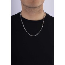 Gümüş Pazarım Geçmeli Küp Model Erkek Çelik Zincir