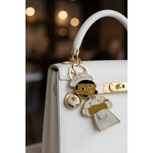 Modex Altın Sarısı Yumurta Detay Kadın Aşçı Çanta Aksesuarı Anahtarlık