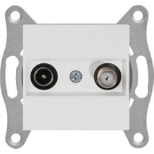 Mutlusan RİTA BEYAZ TV-SAT PRİZİ (GEÇİŞLİ) 4DB/F KON. (MKZ)