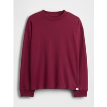 Gap Erkek Çocuk Bordo Heavyweight Oversized T-Shirt