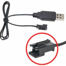 Devremarkt 3.7V / 3.6V Lityum Pil USB Şarj Kablosu Jst Sm-2p Soket