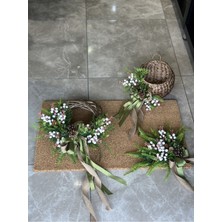 TASARIMHMODA Paspas Set 3 Parça Beyaz Kokinalı