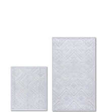 Bluenity Draco Doğal Pamuklu 2'li Banyo Paspas & Halı Seti 60X100 50X60 Grey