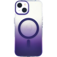 ENSUENO iPhone 13 Kılıf M-Safe Şarj Özellikli Transparan Renk Geçişli Inc Toros Kapak - Mor