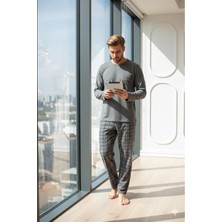Sude Homewear Ercan Erkek Gri Üst Cepli Pjm Tkm