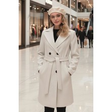 Ekru Kaşe Kadın Kaban