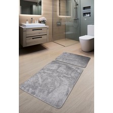 Dekozer 2’li Peluş Banyo Paspas Seti 60X100 + 50X60 cm – Kaymaz Lateks Taban, Yumuşak Yüzey, Yıkanabilir