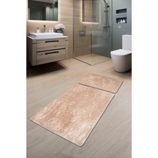 Dekozer 2’li Peluş Banyo Paspas Seti 60X100 + 50X60 cm – Kaymaz Lateks Taban, Yumuşak Yüzey, Yıkanabilir