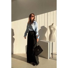 Et Siyah Bol Paça Kumaş Pantolon