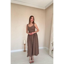 Bosel Vizon Yanları Büzgülü Göğüs Kuplu Elbise