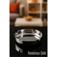 Shopwe Paslanmaz Yuvarlak Küllük - Metal Kül Tablası - Masaüstü Küllük