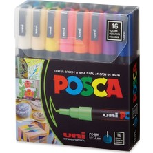 Uni Posca Marker Kalem Pc-3m (0.9-1.3mm) 16'lı Set