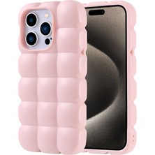ENSUENO Apple iPhone 15 Pro Kılıf Parlak Esnek Silikon Inc Dom Dom Kapak-Pembe