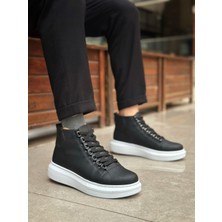 BOA BA0713 Bağcıklı Yüksek Siyah Beyaz Taban Erkek Tarz Spor Bot