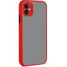 Zore iPhone 12 Uyumlu Senk Hux Kapak-Kırmızı