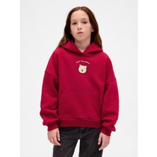 Gap Kız Çocuk Kırmızı Vintagesoft Arch Logo Sweatshirt