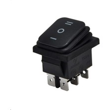 Demir Led Kare On-Off-On Işıksız Geniş Anahtar Siyah 6 Pinli Körüklü Kalıcılı Switch  (5 Adet)