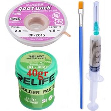 MHM Relıfe RL-402/ Krem Lehim Paste 183°C 40G Flux Lehim Toplama ve Cp 2015 Lehim Emme Teli Elektronikçi Yardımcı SETI03