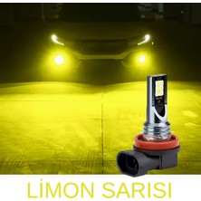 Tvs Limon Sarısı H8 H9 H11 H16 LED Sis Ampulü 12SMD 12V Araba Farı – 2 Adet